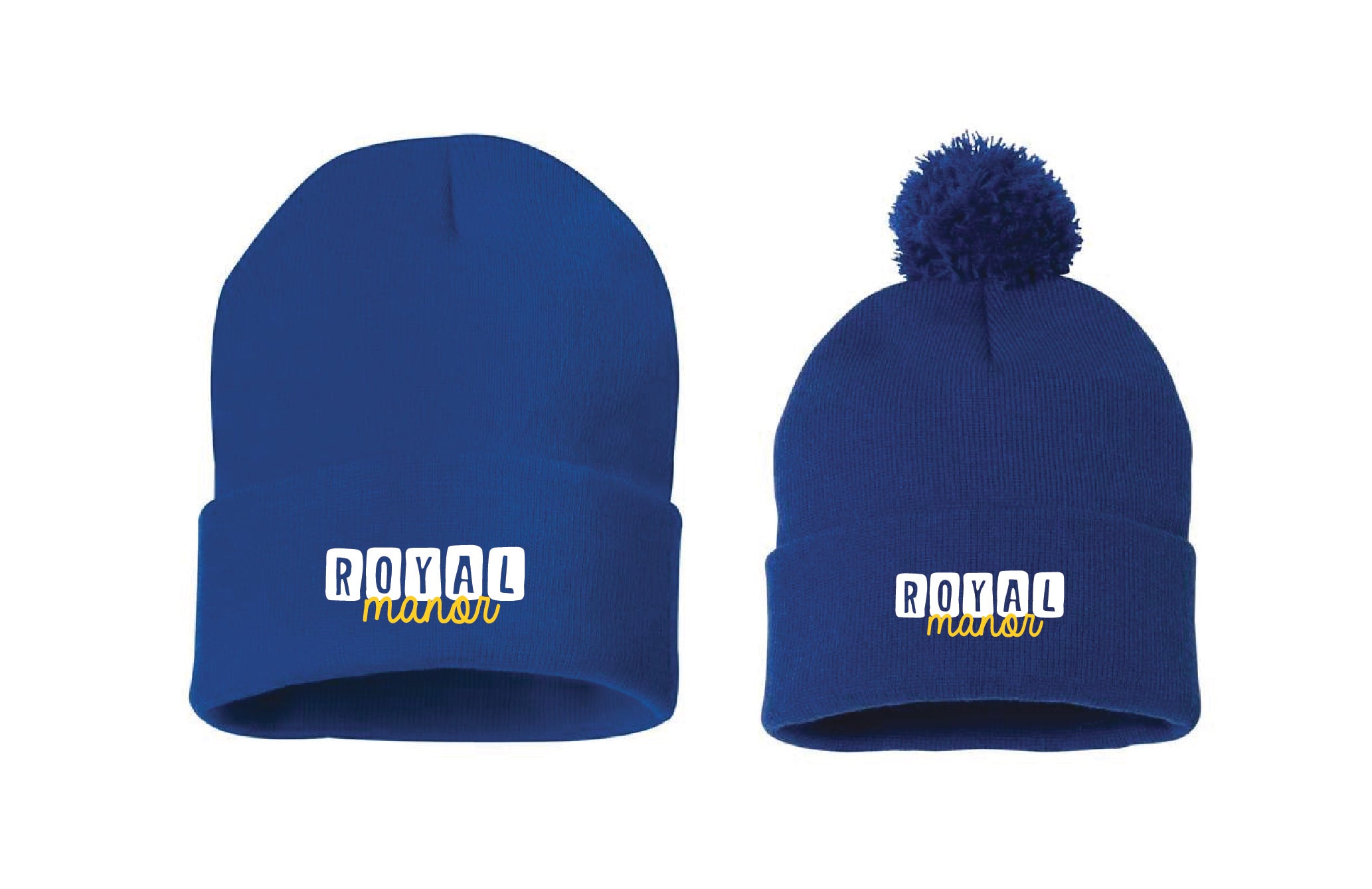 ROYAL MANOR Block Logo Beanie 2 Options The Custom Design Co royal-manor-block-logo-beanie-2-options-the-custom-design-co